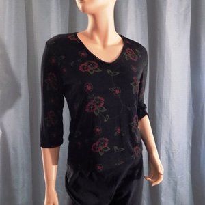 Briggs New York Long Sleeve Floral Blouse.